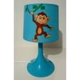 Lampe De Chevet Bleu Singe Jungle Savane Peint Main Achat