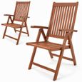 Set de 2 chaises pliantes Vanamo en bois d'eucalyptus Chaise de jardin pliable fauteuil de jardin-0