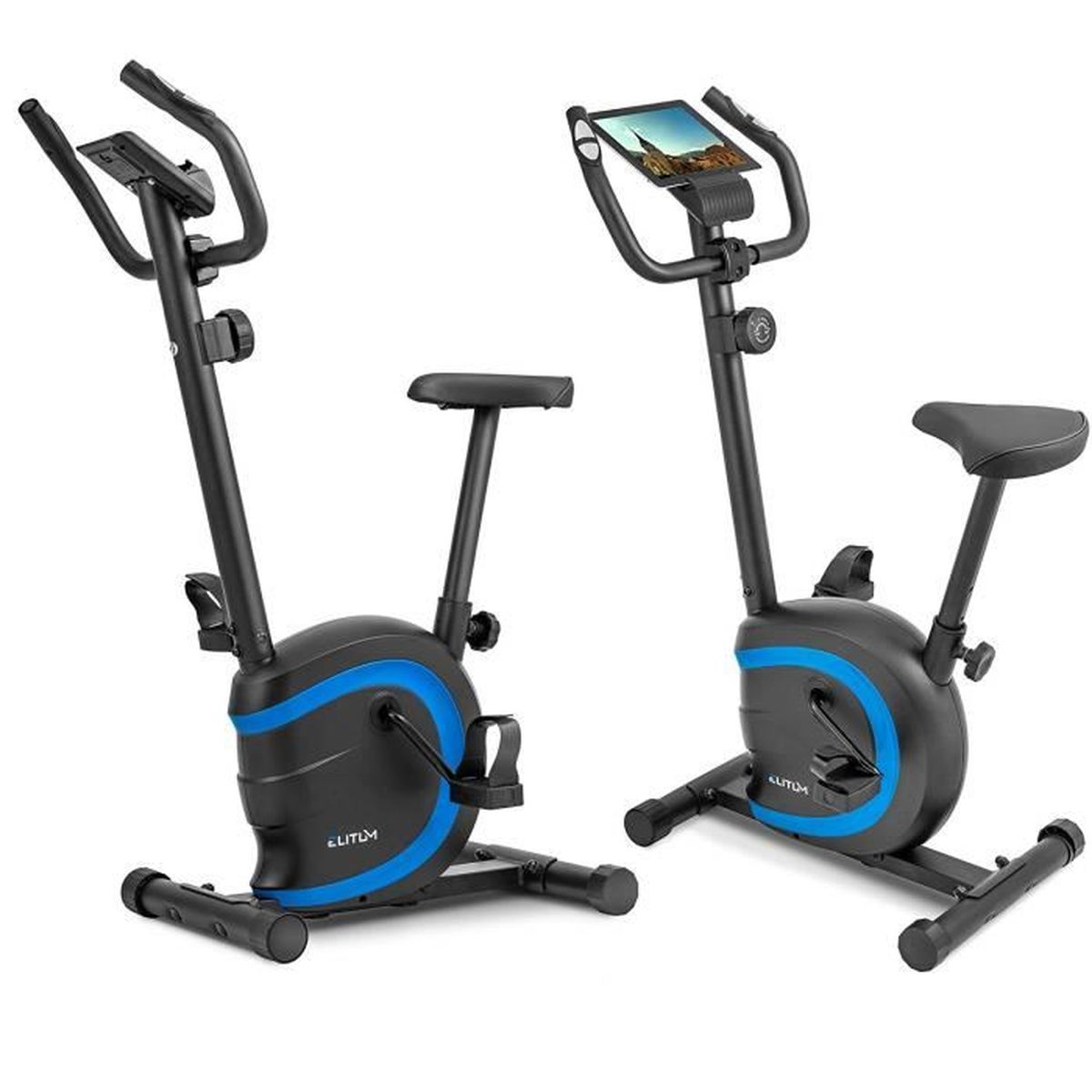 ELITUM VÉLO D'APPARTEMENT RX150 AVEC CAPTEURS D'IMPULSIONS 8 NIVEAUX DE RÉSISTANCE ROUE D ...