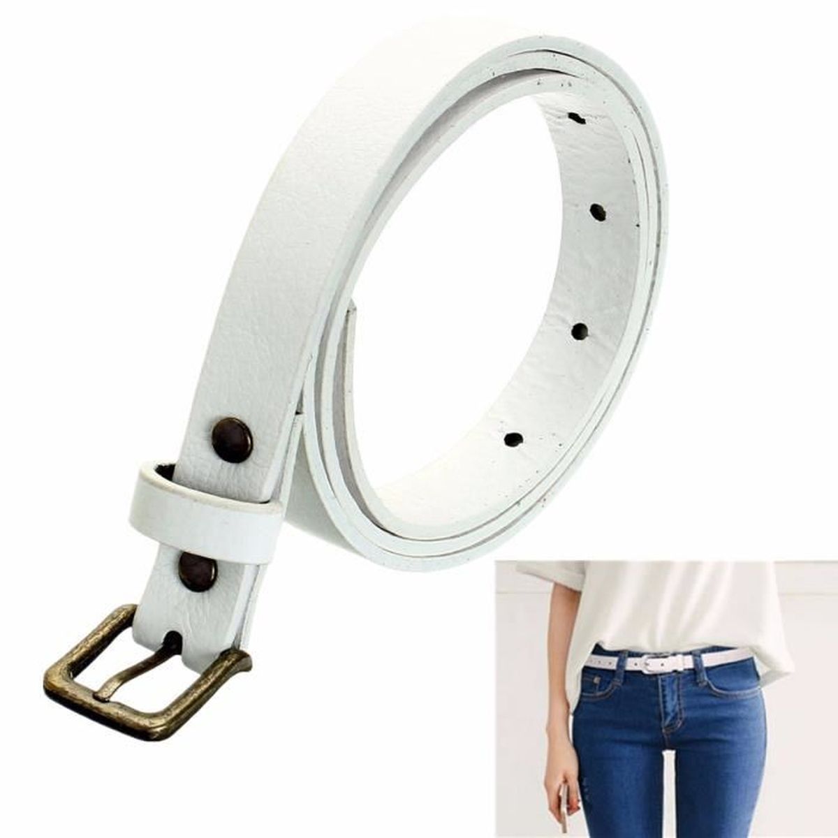 CEINTURE JEANS HOMME SIMILI CUIR PU CUIR NOIRE AJUSTABLE VOIR DESCRIPTIF