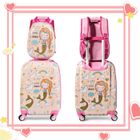 GIANTEX Valise d’Enfant à Roulette Sac à Dos en ABS, Trolley d’Enfant à Roulette Etanche, Roue Pivotante & Poignée Télescopique