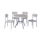PRICE FACTORY Ensemble table et 4 chaises collection ROUBAIX. Set de cuisine composé d'une table ronde + 4 chaises.