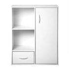 COMPO Meuble de rangement 2 cases 1 tiroir et 1 porte - L62 cm - Blanc