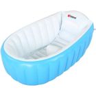 KONVINIT Baignoire Gonflable Bébé Enfant Piscine Gonflable Bassine Siège de Baignoire Confort Portable Douche pour 0-3ans 98*65*28cm Bleu