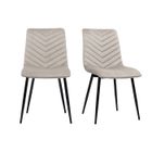 Miliboo - Chaises design en tissu velours taupe et métal noir (lot de 2) PUMPKIN