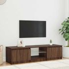 vidaXL Meuble TV avec lumières LED Chêne marron 140x40x36 cm, support TV, armoire média, armoire hifi, unité TV 822683
