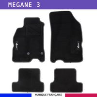 Tapis de voiture - Sur Mesure pour MEGANE 3 (2008 à 2016) - 4 pièces - Tapis de sol antidérapant pour automobile