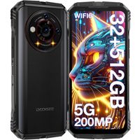 DOOGEE V30PRO Téléphone Portable Incassable 5G 32+512GoRAM 6 pouces Android 13 10800mAh/33W 200MP Caméra Smartphone Robuste - Noir
