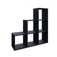 Étagère Bibliothèque 6 Compartiments Vicco Cloison Levio – Noir – Design Spacieux Et Moderne