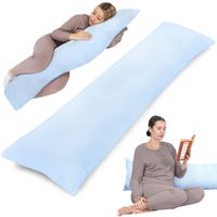 Coussin pour dormeur latéral avec housse Gaufre 40 x 145 cm - Coussin de confort Bleu