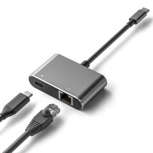 CÂBLE RÉSEAU  BLANC-Adaptateur réseau filaire USB C vers RJ45 Et