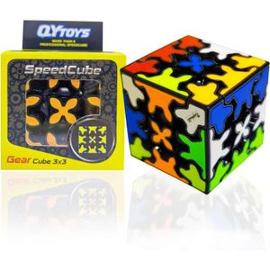 QY Toys 3x3 Cylindre Gear Cube 3x3x3 Circulaire Speed Magic 3D Gear Puzzle Cube de Vitesse Magique Noir 