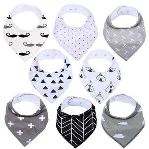 3-24Mois Bavoir B/éb/é Bandana Lot de 8 pcs Unisexe Bavette Coton 100/% avec Boucle Pression R/églable Doux Absorbant Respirent pour Fille Gar/çon naissance Bave Pouss/ées Dentaires Motifs Mignon Color/é