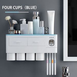 SET ACCESSOIRES Accessoires salle de bain,Accessoires de salle de bain support de rangement Type d'adsorption magnétique porte - Type Blue 4 cups