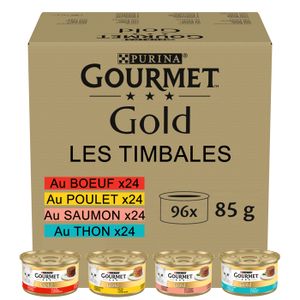 BOITES - PATÉES GOURMET GOLD Les Timbales - 96x85g - Boîtes pour chat adulte