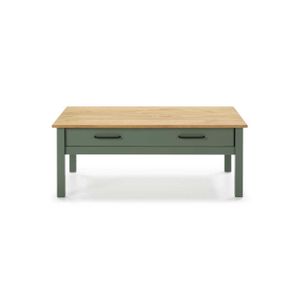 TABLE BASSE Table basse rectangulaire Bois/Vert - TOUSMESMEUBL