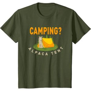 TENTE DE CAMPING : Alpaca The Tent - Camp De Plein Air Pour Lamas T-Shirt[W2932]
