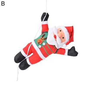 PERSONNAGES ET ANIMAUX Père Noël avec corde de 60 cm en Peluche Décorations de suspension de Noël extérieures Personnage de Noël pour Jardin Style B