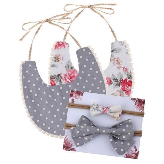 4 Pièces Bavoirs Bébé Coton Bandana 0-18 Mois - Lavables Garçons Filles