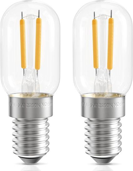 Lot De 2 Ampoules LED E14 2W Pour Réfrigérateur - 4000K Blanc Neutre, équivalent 25-30W Halogène, Pour Lampe De Sel Et Veilleuse