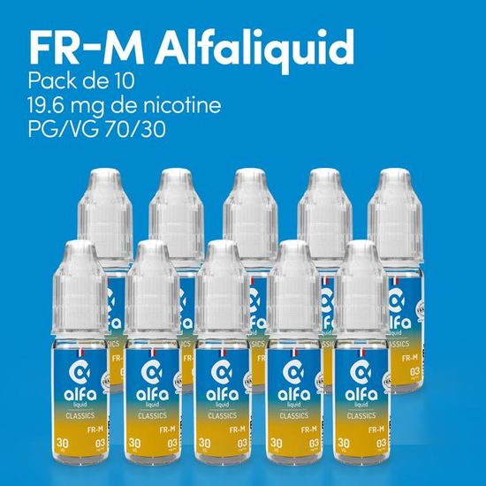 E-liquide FR-M Alfaliquid 19,6MG NICOTINE - PG/VG 70/30 - 10ML PACK 10