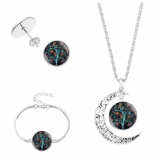 Parure Collier Et Boucles D'Oreilles Cœur Howlite Bleu Turquoise – Fantaisie Femme