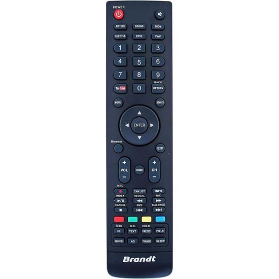 VINABTY B3929HD Telecomando Sostitutivo Per TV Brandt E Zephir (B3230HD, ZV24FHD, AKTV2416T, Ecc.)