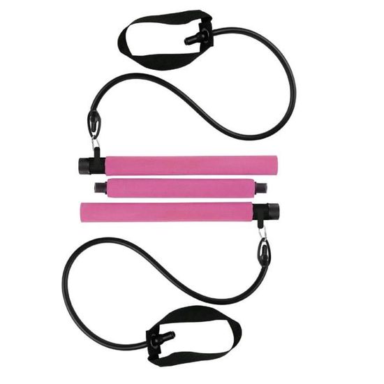 M MOACC Barre De Pilates Avec Bandes Élastiques - 6 Bandes 200LBS - Ancrage Porte - Pour Fitness à Domicile