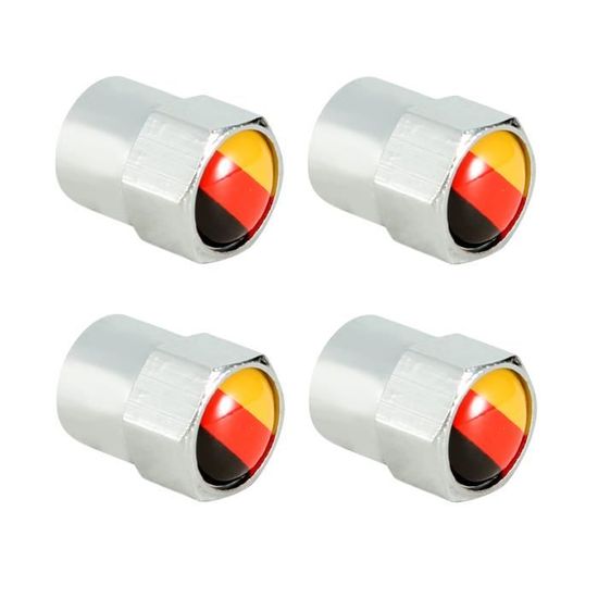 Lot de 4 bouchons de valve de pneu de voiture en alliage d