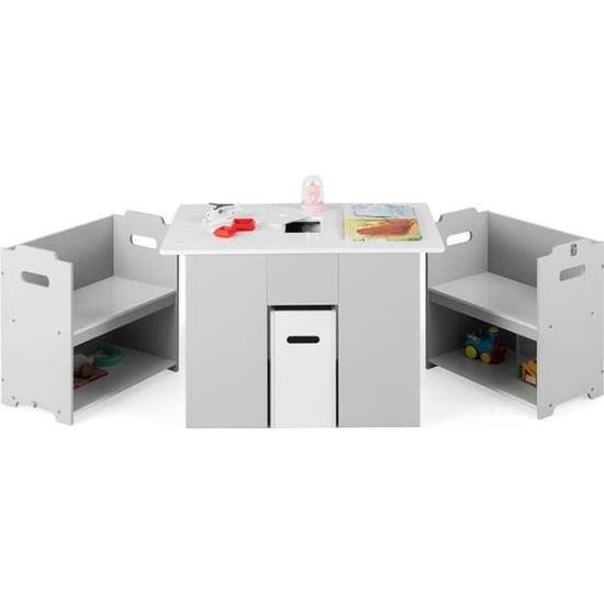 DREAMADE 6 en 1 Tente de Jeu en Bois Enfants 2-6Ans,Maison de Jeu avec Tapis&Tableau Noir Double Face&Chaise&Bac&1 Poche Latérale&Rideaux,Cabane de Jeu Enfant Intérieure (131X98X113CM DREAMADE 6 en 1 Tente de Jeu en Bois Enfants 2-6Ans,Maison de Jeu avec Tapis&Tableau Noir Double Face&Chaise&Bac&1 Poche Latérale&Rideaux,Cabane de Jeu Enfant Intérieure (131X98X113CM