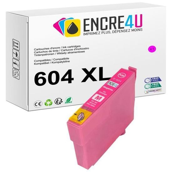 604XL ENCRE4U - Cartouche d'encre générique MAGENTA compatible avec EPSON  604 XL Ananas ( disponible aussi : Noir, Cyan ou Jaune ) - Cdiscount  Informatique