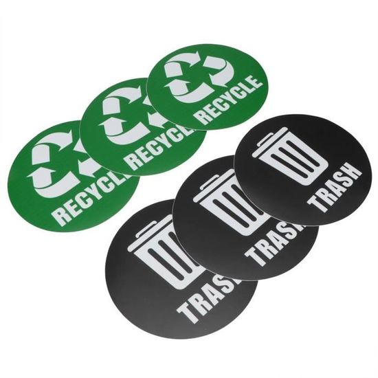 Ensemble Kit 5 Auto-Collants Recyclage Poubelle Autocollant Impression