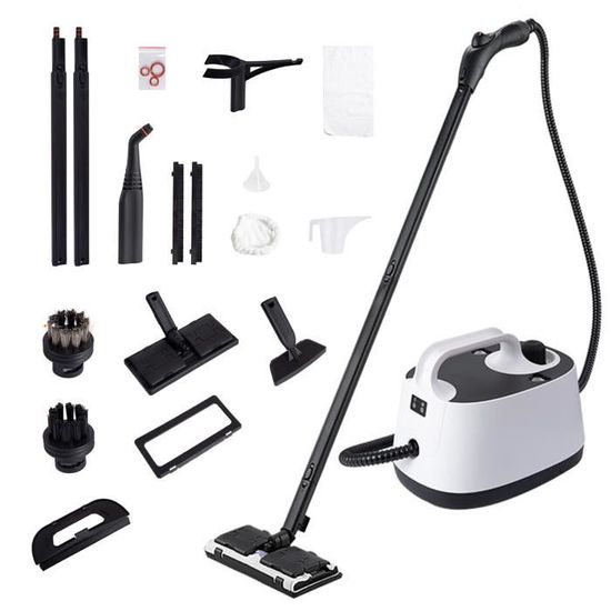Balai Vapeur Et Nettoyeur Haute Pression 2en1 ZEEGMA Puur - 1500W - 370 Ml - 7 Accessoires - Désinfection Sans Détergent