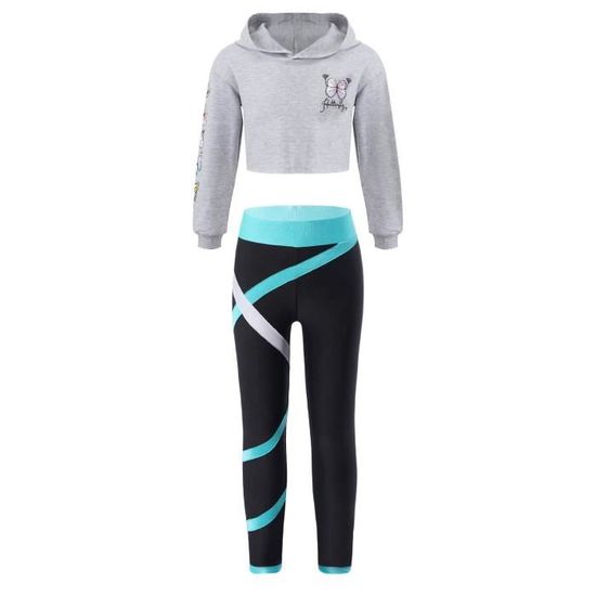 RUNQHUI Ensemble Survêtement Fille – Sweat + Jogger – 1 à 12 Ans – Coton Doux Et Confortable – Look Sporty Adorable