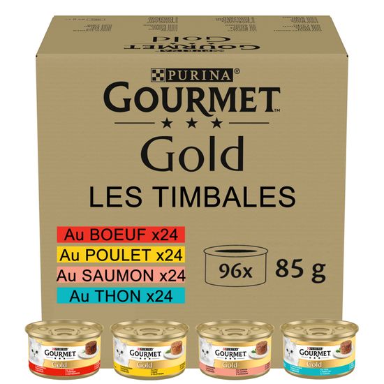 GOURMET GOLD Les Timbales - 96x85g - Boîtes pour chat adulte