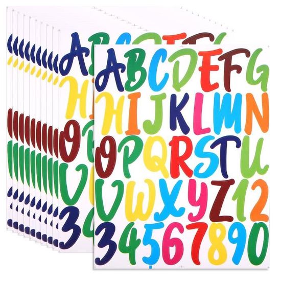 LUTER 10 Feuilles Autocollants Alphabet Vinyle, 5,08cm Auto
