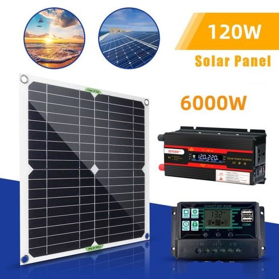 Chargeur Solaire Portable BRESSER 120W - 3 Ports USB + 1 Port DC - Panneau Solaire Pliable Pour Camping, Rando, Bateau - Charge Smartphones, Power Stations