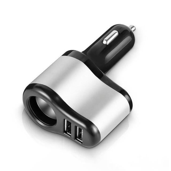 Adaptateur USB Pour Allume-cigare De Voiture - Blanc, Compatible IPhone, MP3, Android - Neuf
