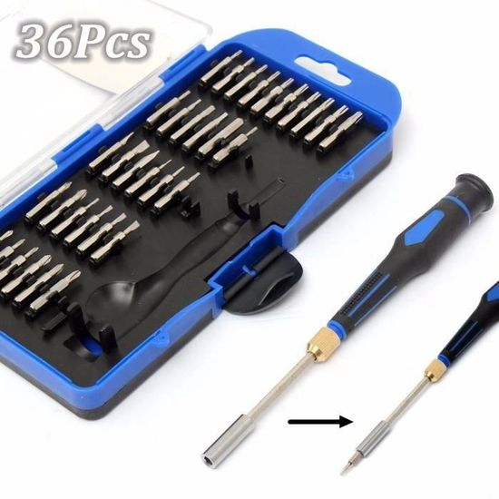 Kit Tournevis Précision USB 36 Pièces – Électrique Pour Réparation Téléphone/pc