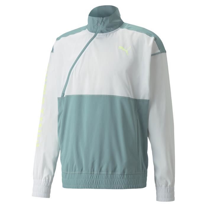 PUMA - Veste de sport Train Logo - technologie DRYCELL - blanc et vert - homme