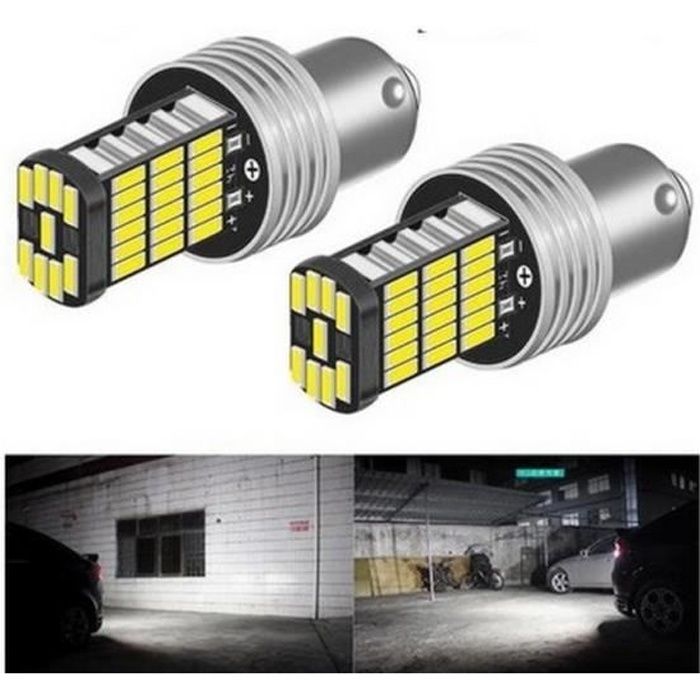 P21W BA15S Ampoules LED blanc veilleuses Canbus 6000K Feux de recul voiture
