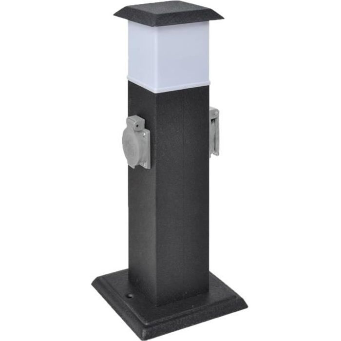 BEL Borne jardin électrique 2 prises avec Lampe