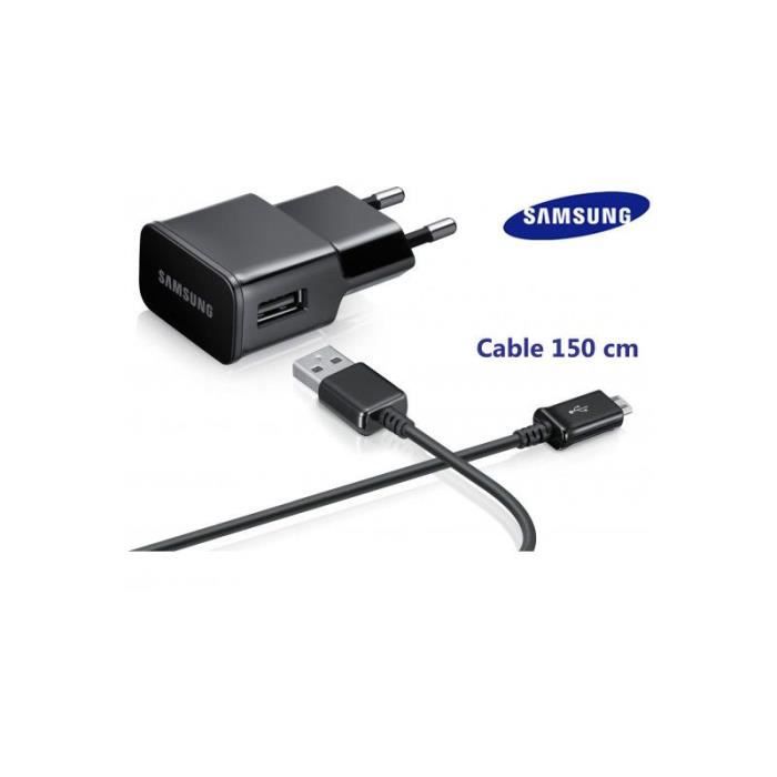 Samsung Galaxy S7 Chargeur Samsung Noir 2A avec cable 1,5M Origine Micro-USB