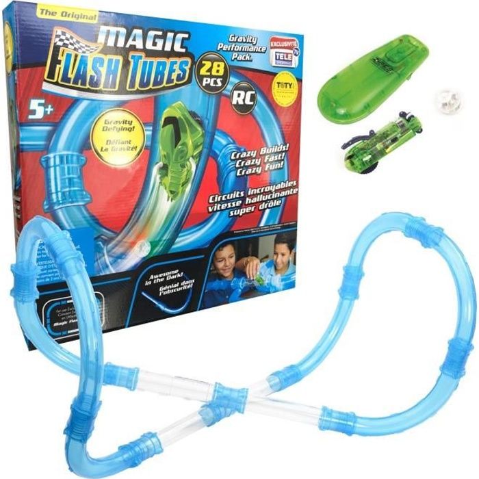 Magic Flash Tubes 28 pcs – Circuit de voiture Vu à la Tv défiant la gravité