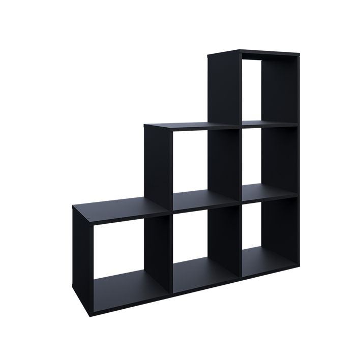 Vicco Étagère escalier cloison de séparation 6 compartiments 105 cm Noir