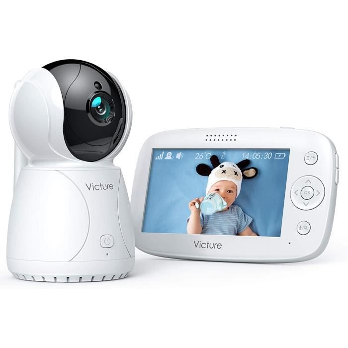 Victure Babyphone Caméra Moniteur bébé 4.3- LCD, Vidéo Bébé Surveillance, Batterie R17