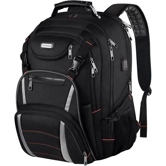 Sac a dos de voyage pour ordinateur portable 18,4 pouces RFID antivol TSA Friendly Backpack avec port de charge USB, resistan