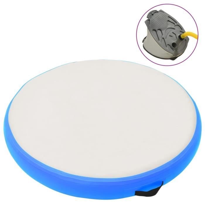 ❤9228 Tapis de gymnastique gonflable avec pompe Contemporain - Tapis de yoga Tapis de Sol Fitness 100x100x15cm PVC Bleu Guide®