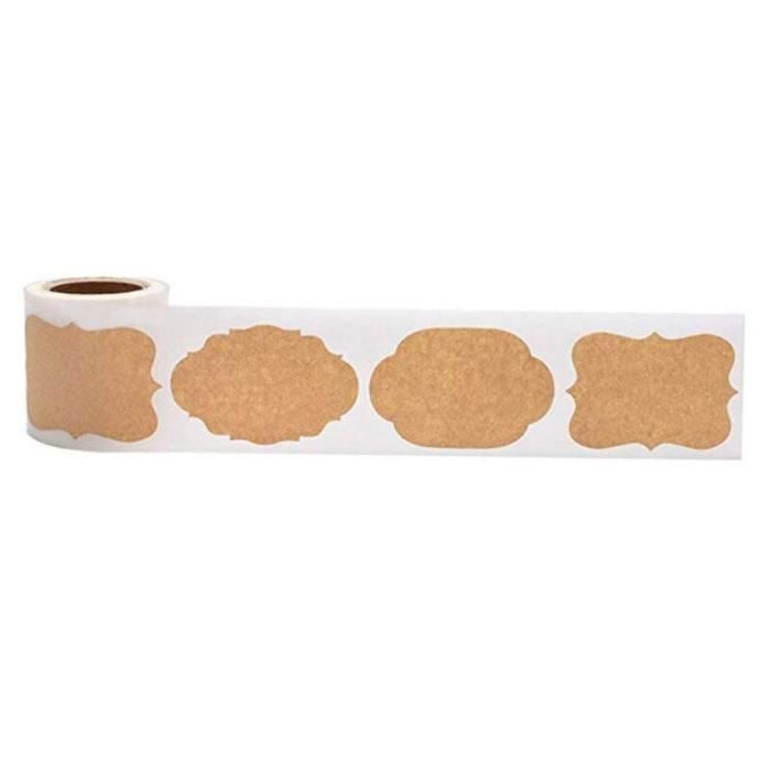Rafraichisseur vin,Étiquettes adhésives bocal de maçon en verre Étiquette autocollante de scellage, en Kraft - Type 5AC702542