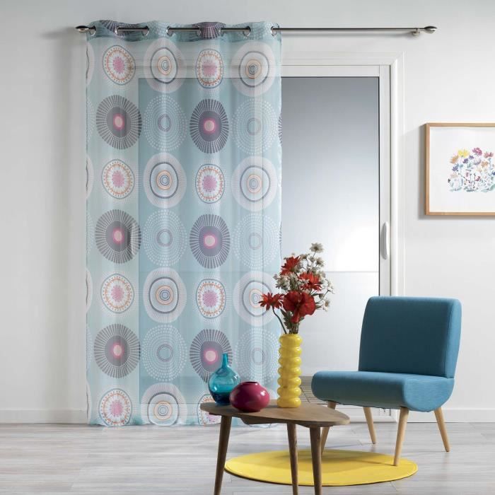 Voilage a oeillets 140 x 240 cm voile imprime transfert mixi